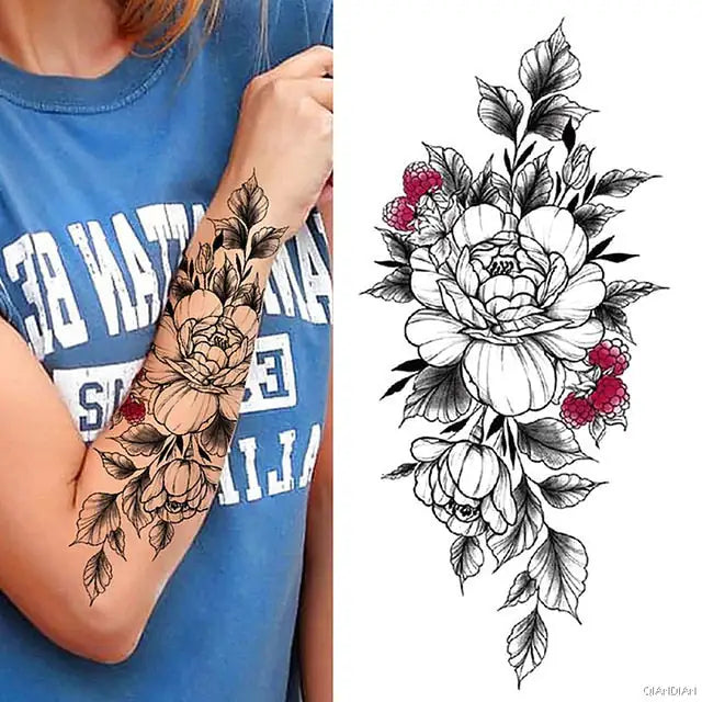 Flowers and Animals Body Tattoos