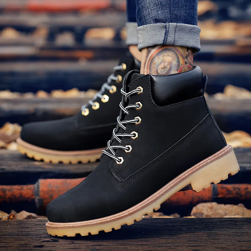 Men's PU Leather High-Top Snow Boots