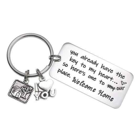 You Already Have the Key to My Heart So Here’s One to Our Place Housewarming Gifts Boyfriend Girlfriend Keychain Valentine Gifts for Men (key to my heart)