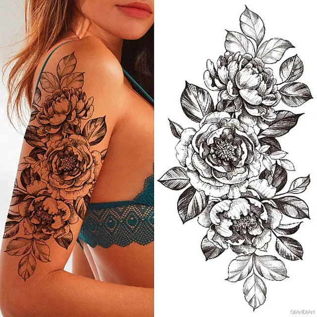 Flowers and Animals Body Tattoos