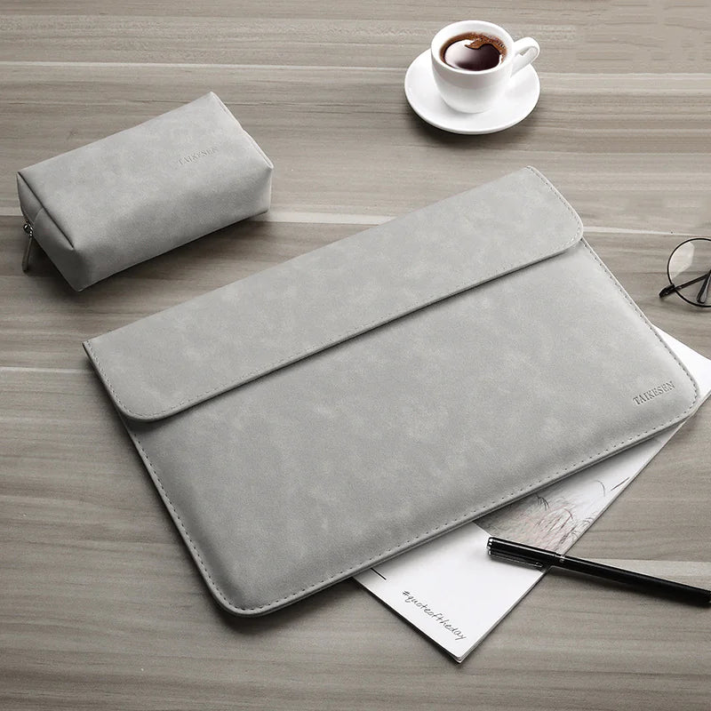 Frosted PU Leather Laptop Sleeve