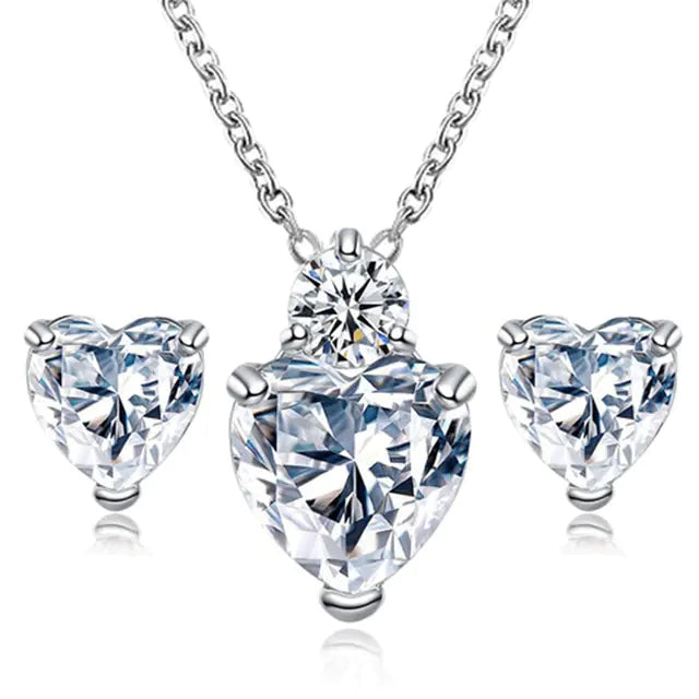 Heart Crystal Jewelry Set