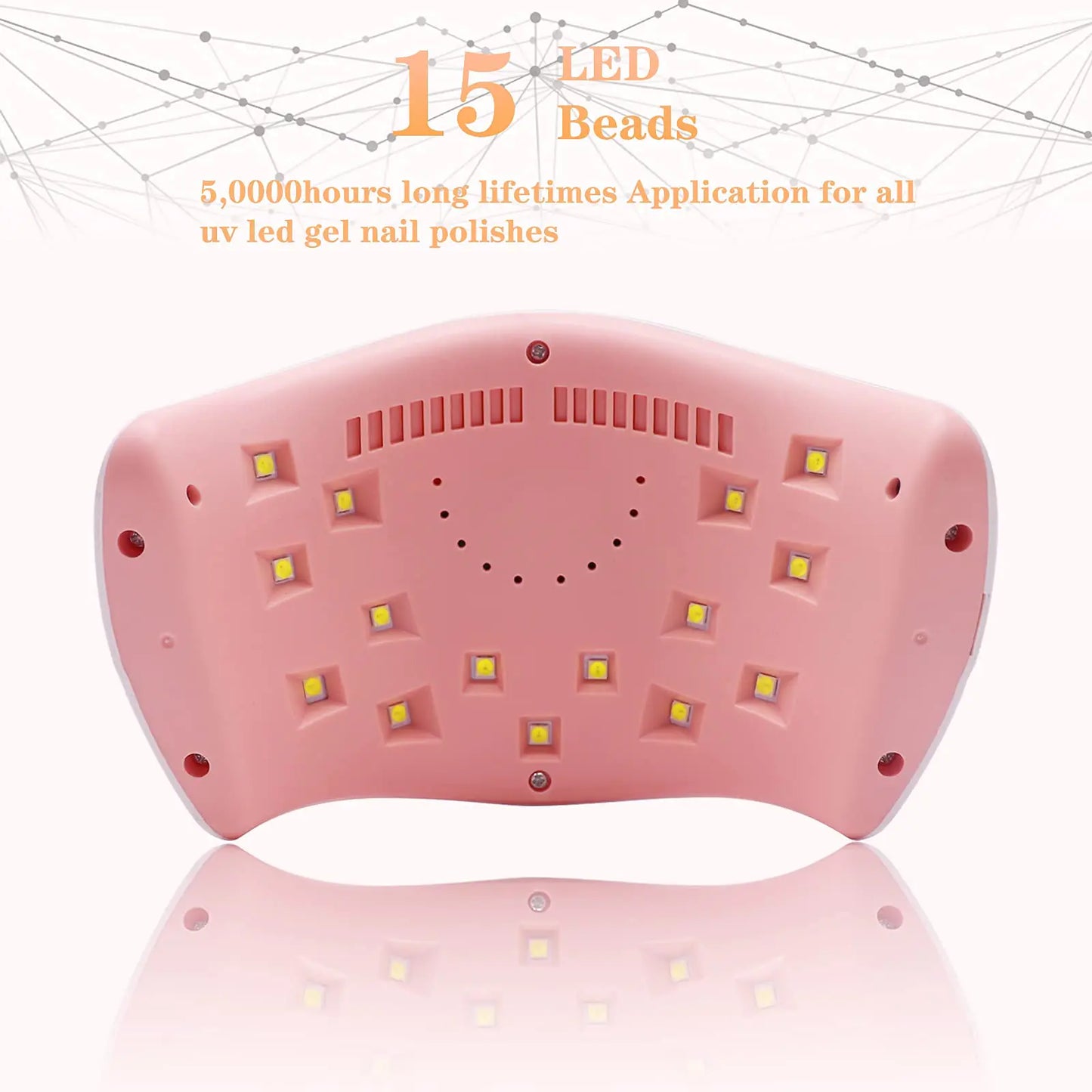 LKE UV LED Nail Lamp, Nail Dryer 72W Gel Nail Polish Curing Lamp UV Nail Lamp LED Nail Lamp for Gel Nail Polish Kit Nail Light Nail Art Accessories White (White)