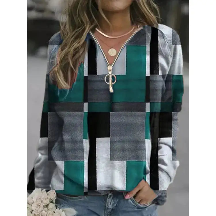 Women's Checkered Sweaters and Fleece Jackets