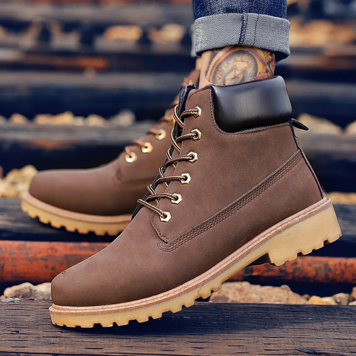 Men's PU Leather High-Top Snow Boots