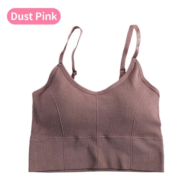 Backless Sportswear Woman Gym Sports Bra Seamless Womens Underwear Adjustable Shoulder Strap Inner Padded Yoga Vest Bralette