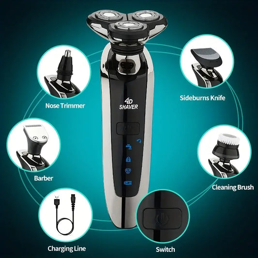 Rechargeable Electric Shavers for Men - Waterproof Wet/Dry