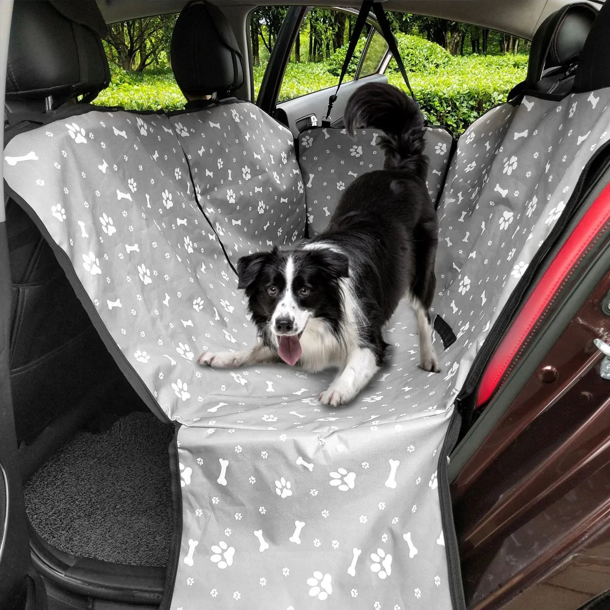 Pet Dog Car Back Seat Cover Mats with Safety Belt