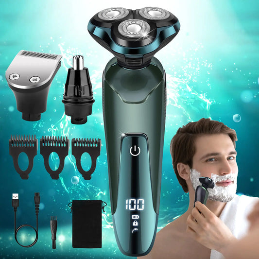 Electric Razor for Men New Upgrade Electric Shavers for Men Cordless Rechargeable 3D Rotary Men ShaverWet/Dry Mens ShaverWaterproof Mens Razor for Shaving Gifts for Husband DadBoyfriend