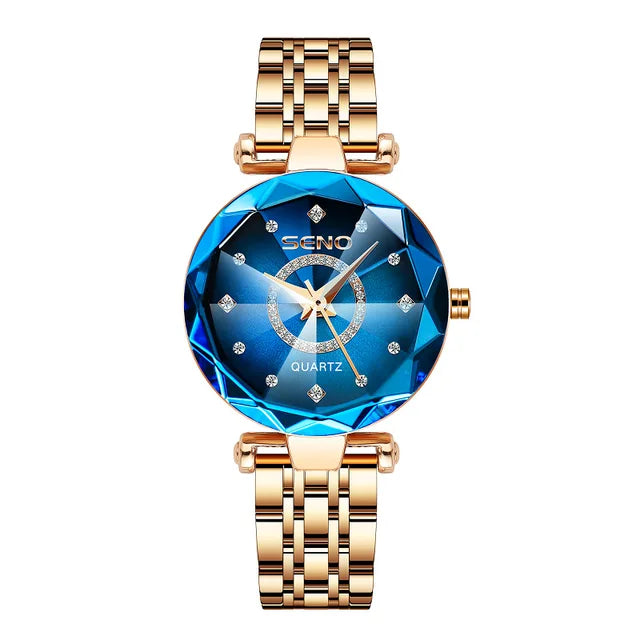 Seno Ocean Star Steel Band Women's Watch Fashion Crystal Ladies Quartz Relogio Feminino Female Montre Reloj Mujer Zegarek Damski