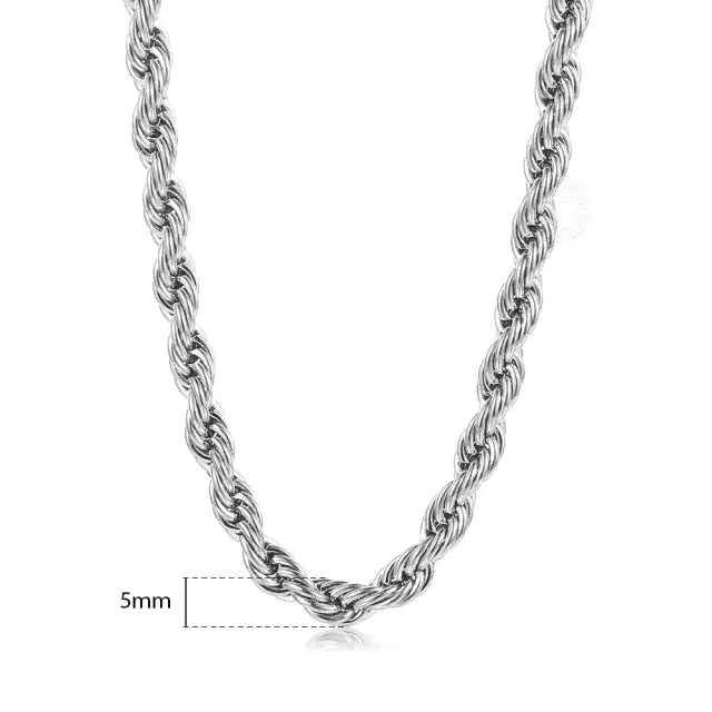 Twisted Rope Link Chain Stainless Steel