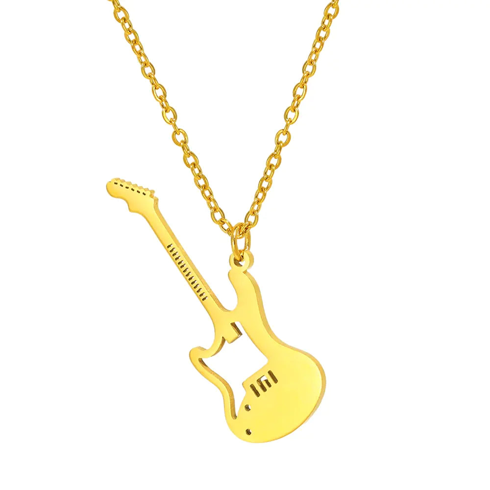 Steel Guitar Rock Necklace