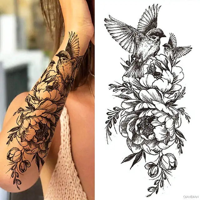 Flowers and Animals Body Tattoos