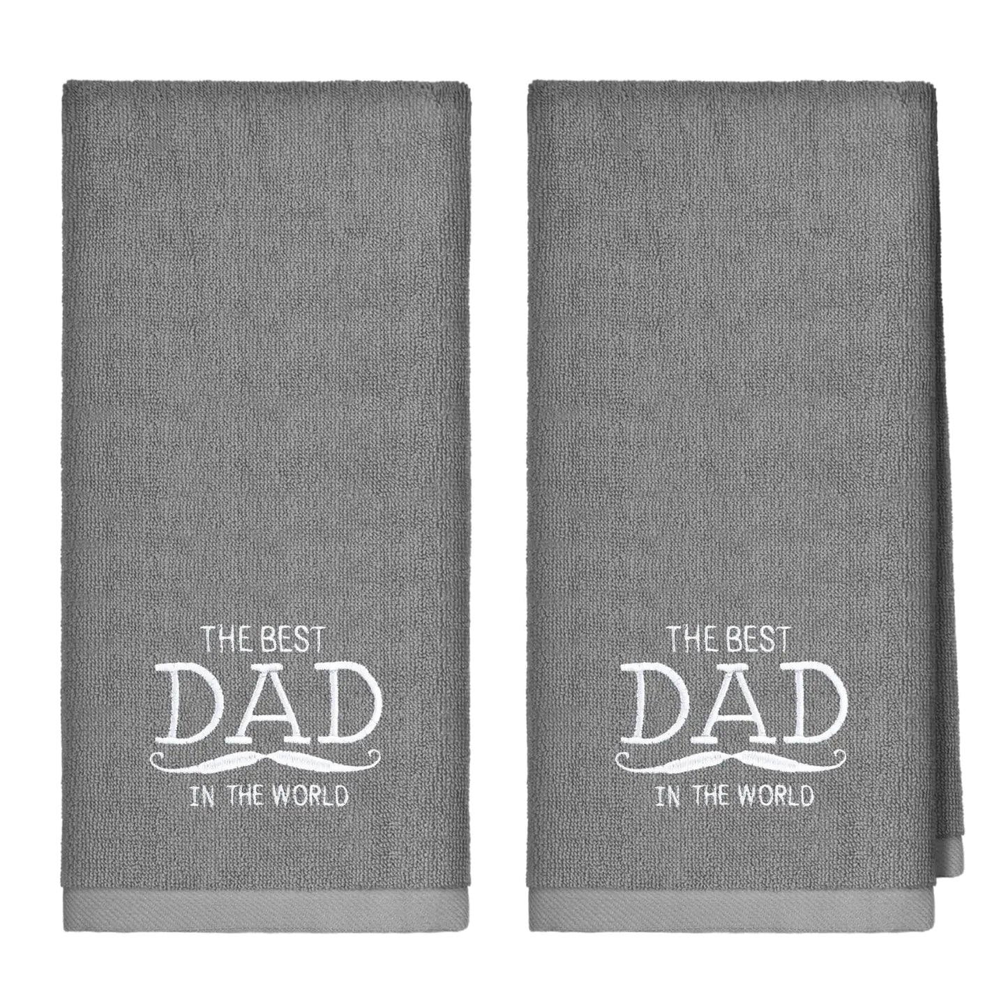 Buryeah 2 Pcs Pastor Towels for Men Pastor Hand Towel Clergy Hand Towels Man of God Towel Embroidered Hand Towels for Pastor Fathers Gift(Best FatherGray)