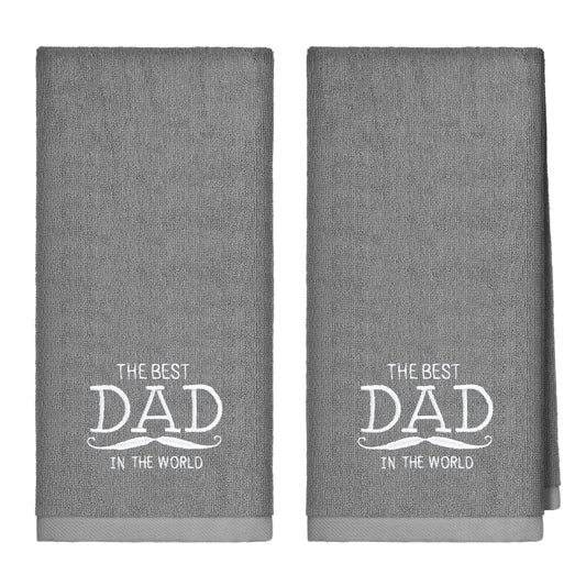Buryeah 2 Pcs Pastor Towels for Men Pastor Hand Towel Clergy Hand Towels Man of God Towel Embroidered Hand Towels for Pastor Fathers Gift(Best FatherGray)