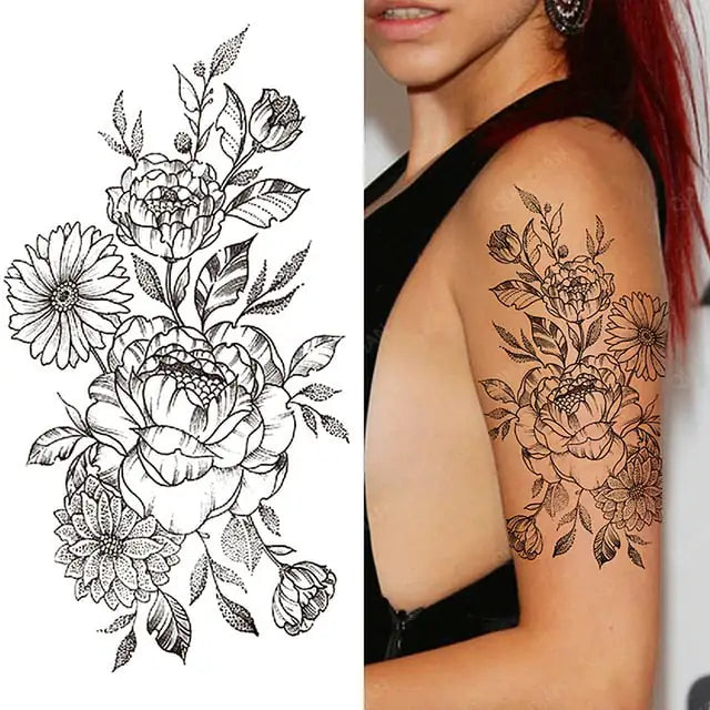 Flowers and Animals Body Tattoos