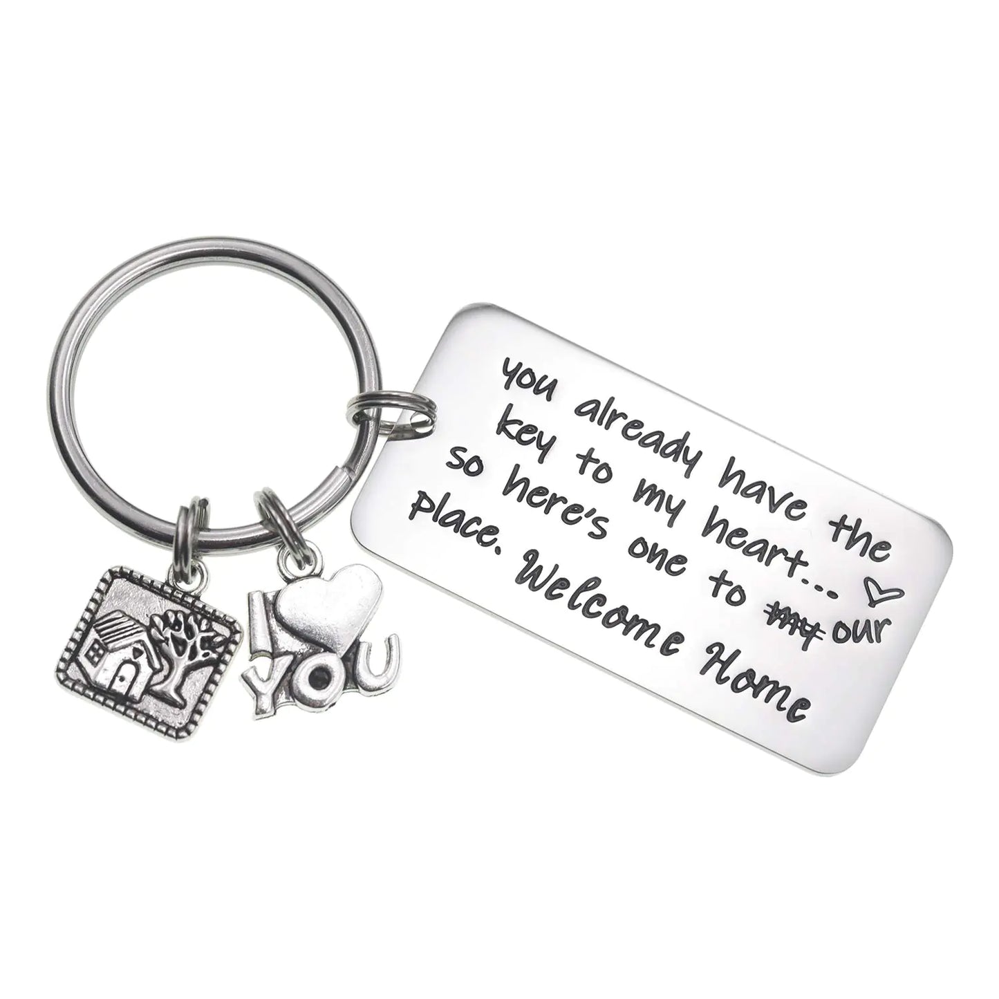 You Already Have the Key to My Heart So Here’s One to Our Place Housewarming Gifts Boyfriend Girlfriend Keychain Valentine Gifts for Men (key to my heart)