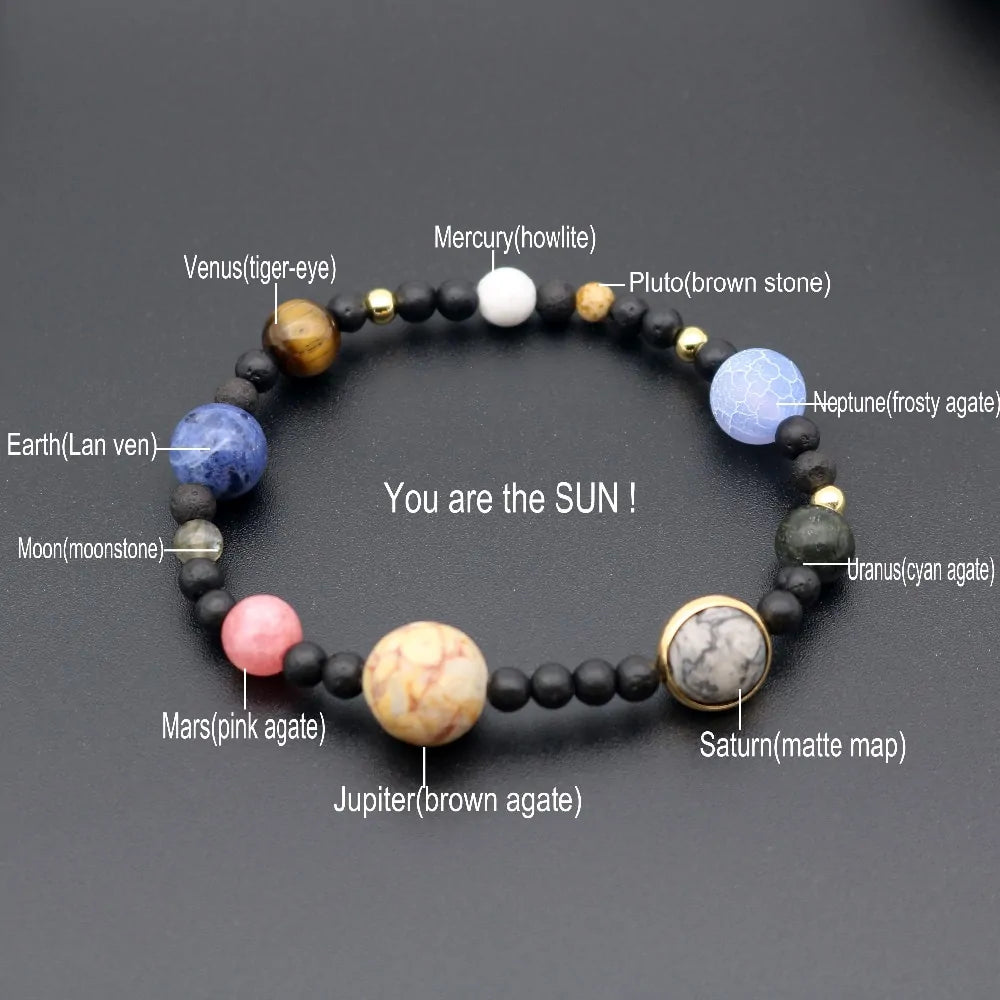 Solar System Planets Natural Stone Bracelet