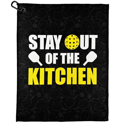 Wolf Golf Towels Pickleball Towel | Stay Out of The Kitchen Pickleball Towel | Pickleball Gift | Printed Funny Pickleball Towel | Pickleball Gear | Retirement Gift