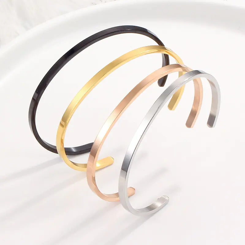 Unisex Stainless Steel Bangle Bracelet